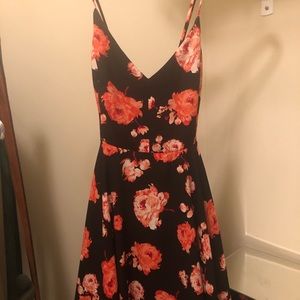 Floral print dress w/ spaghetti straps